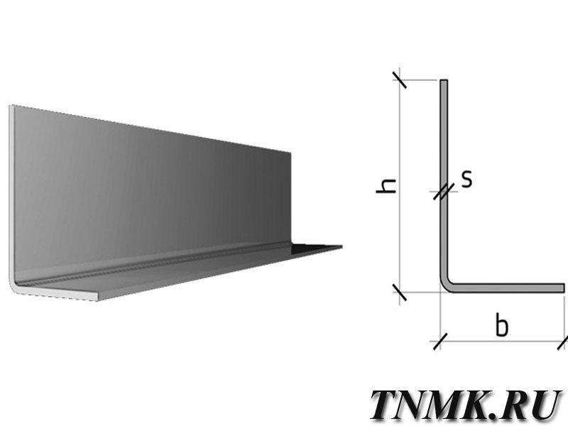 Уголок гнутый неравнополочный 63х45х3 мм 09Г2С ГОСТ 19772-93